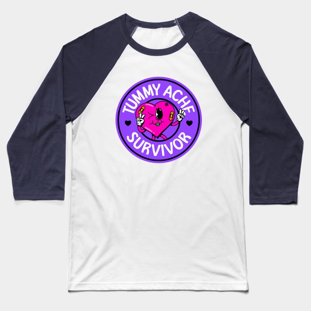 Tummy Ache survivor - Cute Heart - IBS / Crohn's Awareness Baseball T-Shirt by Football from the Left